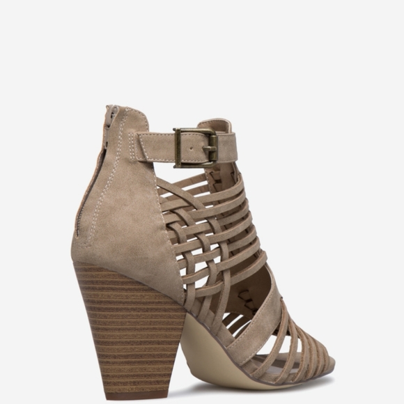 Thandie Taupe Caged Dress Sandals Size 11 - Picture 4 of 6